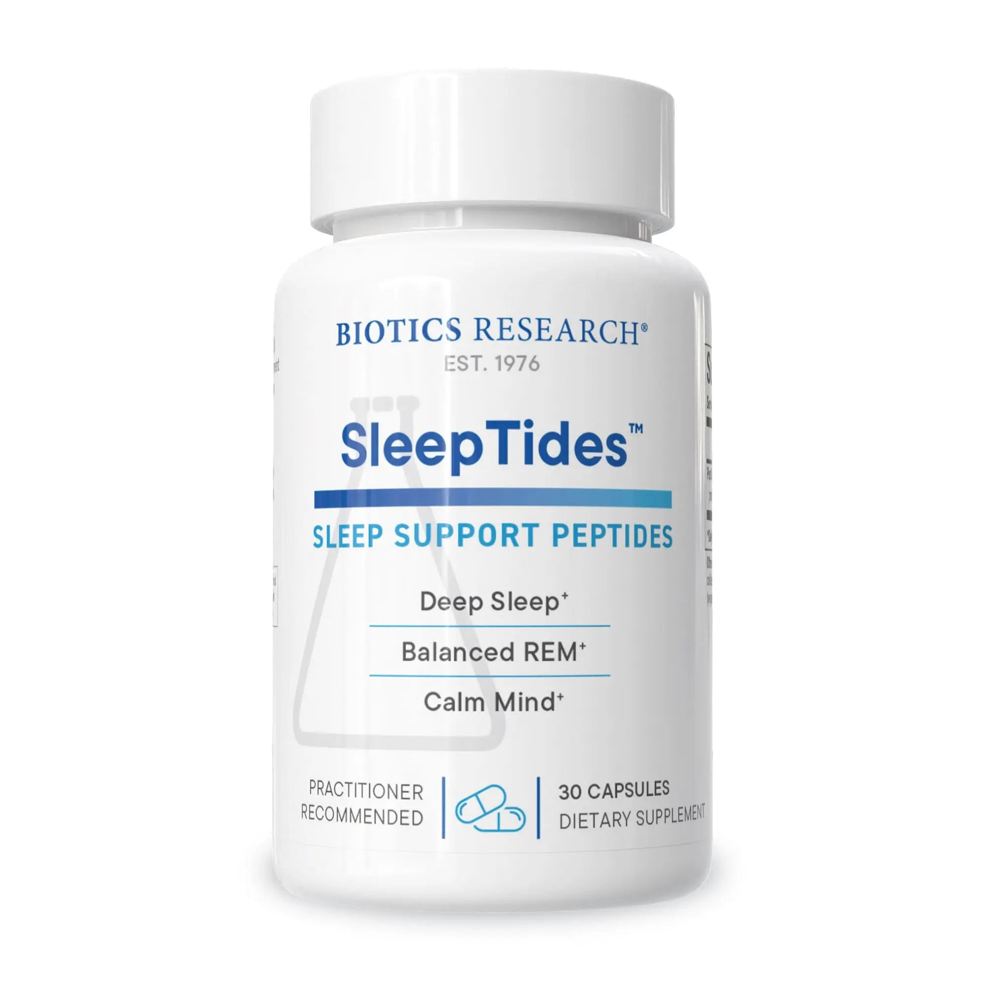 Biotics Research SleepTides - Plant Peptide Sleep Support for Deep and REM Sleep, Bioactive Rice Protein Peptides, Supports Healthy Cortisol Levels, Non-Habit Forming, Gluten, Dairy, GMO Free, 30 Caps BIOTICS RESEARCHAu supplements