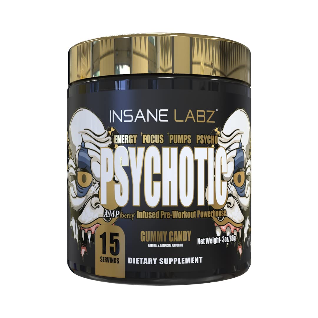 Insane Labz Psychotic Gold, High Stim Pre Workout Powder, Extreme Lasting Energy Insane LabzUS supplements