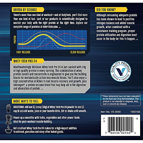 BODYTECH Whey Tech Pro24 Powder Vanilla Ice Cream (2 lbs/30 Servings) BODYTECHUS supplements