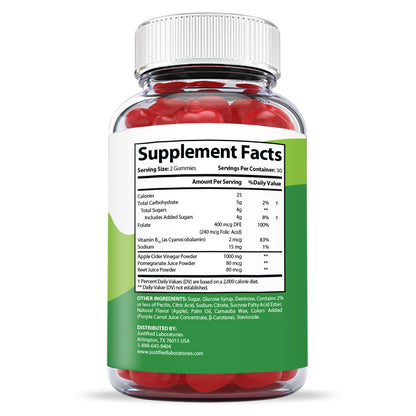 Justified Laboratories Active Keto ACV Gummies 1000MG with Pomegranate Juice Beet Justified LaboratoriesUS supplements