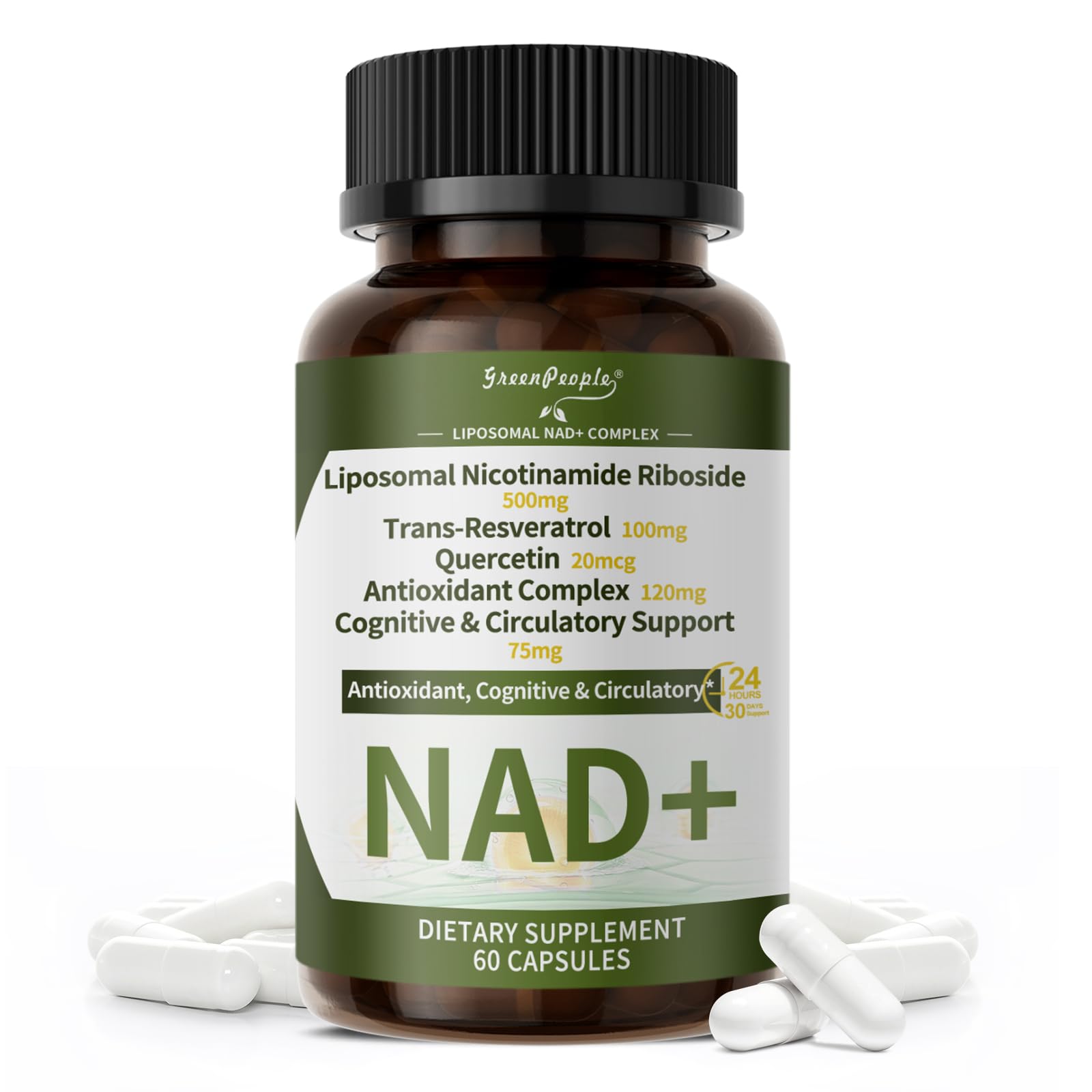 NAD+ Supplement for Women with Resveratrol , 20-in-1 NAD Plus Supplement with Liposomal Nicotinamide Riboside Boost NAD+ Levels for Cell Repair Energy, Antioxidant,Focus - 60 Vegan Capsules GREENPEOPLEAu supplements