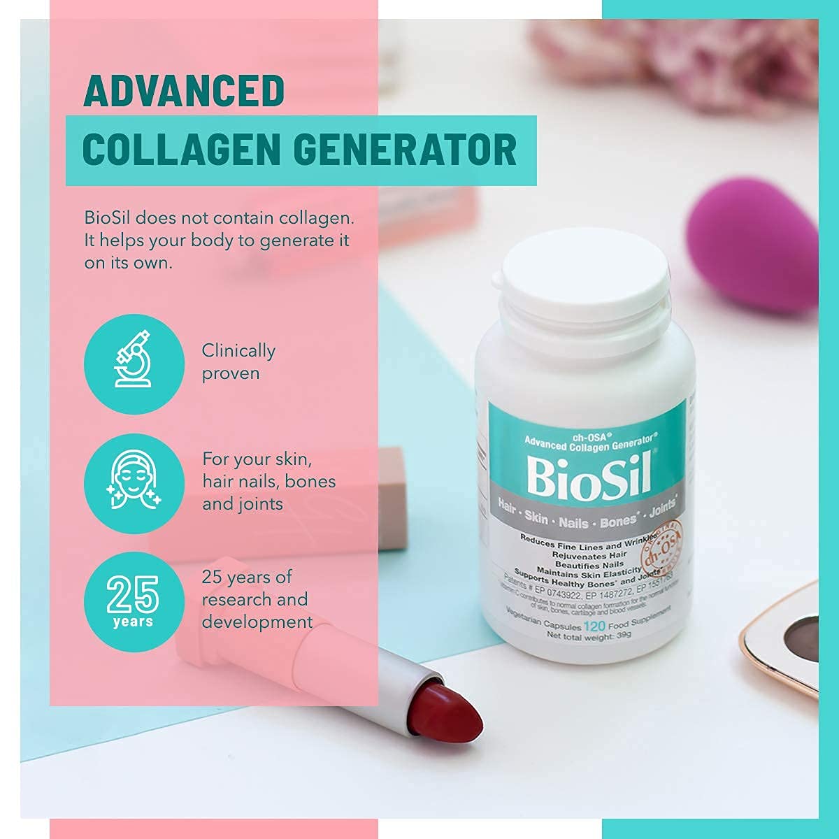 Collagen Supplements for Women & Men [120 ct.] - Advanced Collagen Complex to Stimulate Collagen, Keratin & Elastin Production BioSilAu supplements