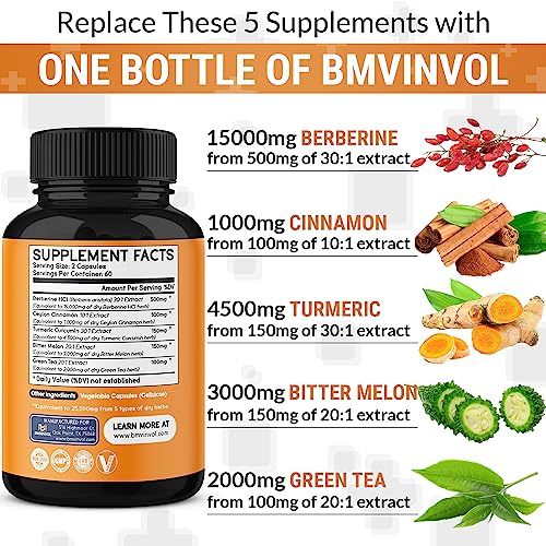 Berberine 𝟏𝟓𝟎𝟎𝟎𝐦𝐠 Ceylon Cinnamon 𝟏𝟎𝟎𝟎𝐦𝐠 Turmeric 𝟒𝟓𝟎𝟎𝐦𝐠 Green Tea 𝟐𝟎𝟎𝟎𝐦𝐠 BMVINVOLAu supplements