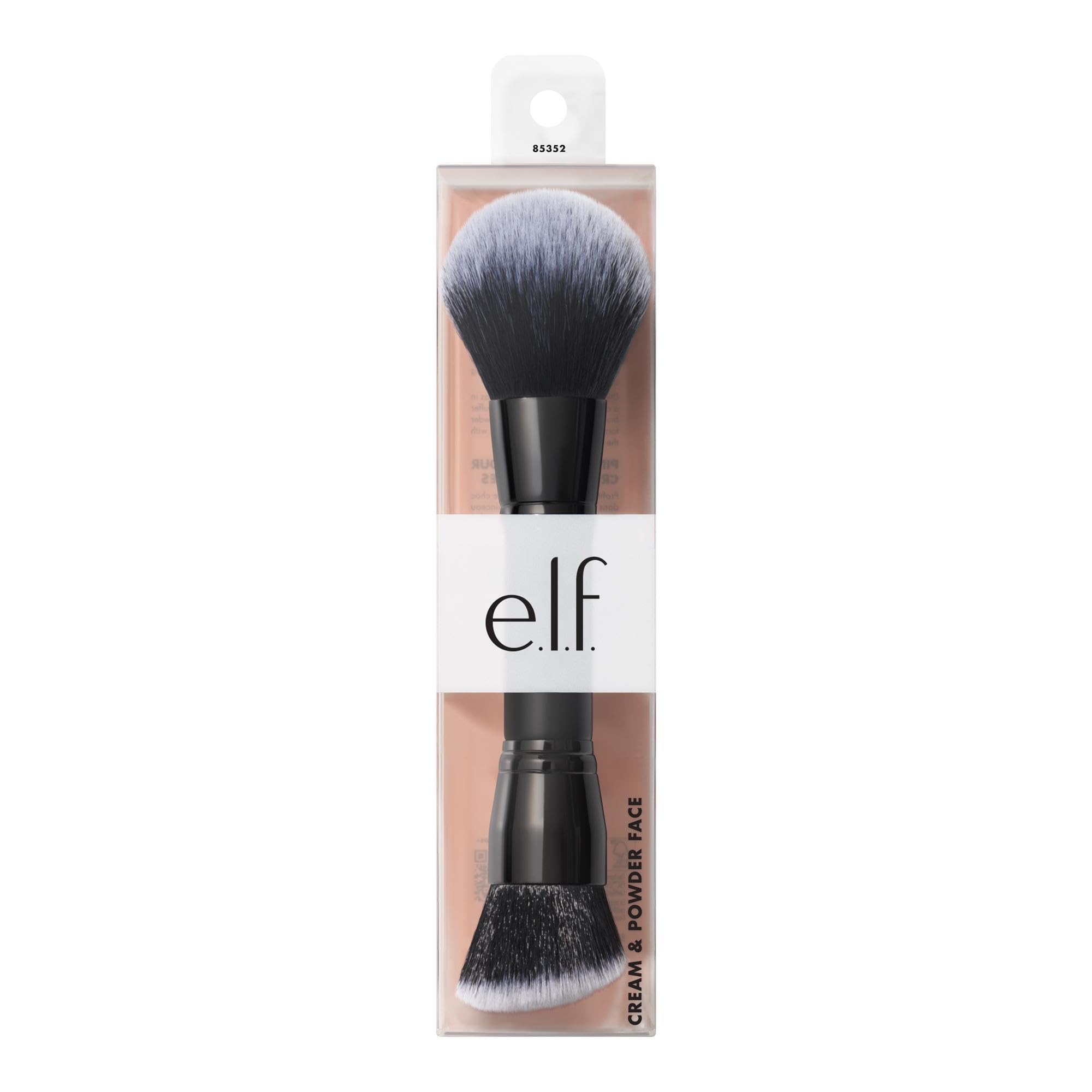 e.l.f. Dual-Ended Cream + Powder Brush, Two-in-One Makeup Brush For Creating A Gorgeous, Airbrushed-looking Complexion, Vegan & Cruelty-free e.l.f.Au supplements