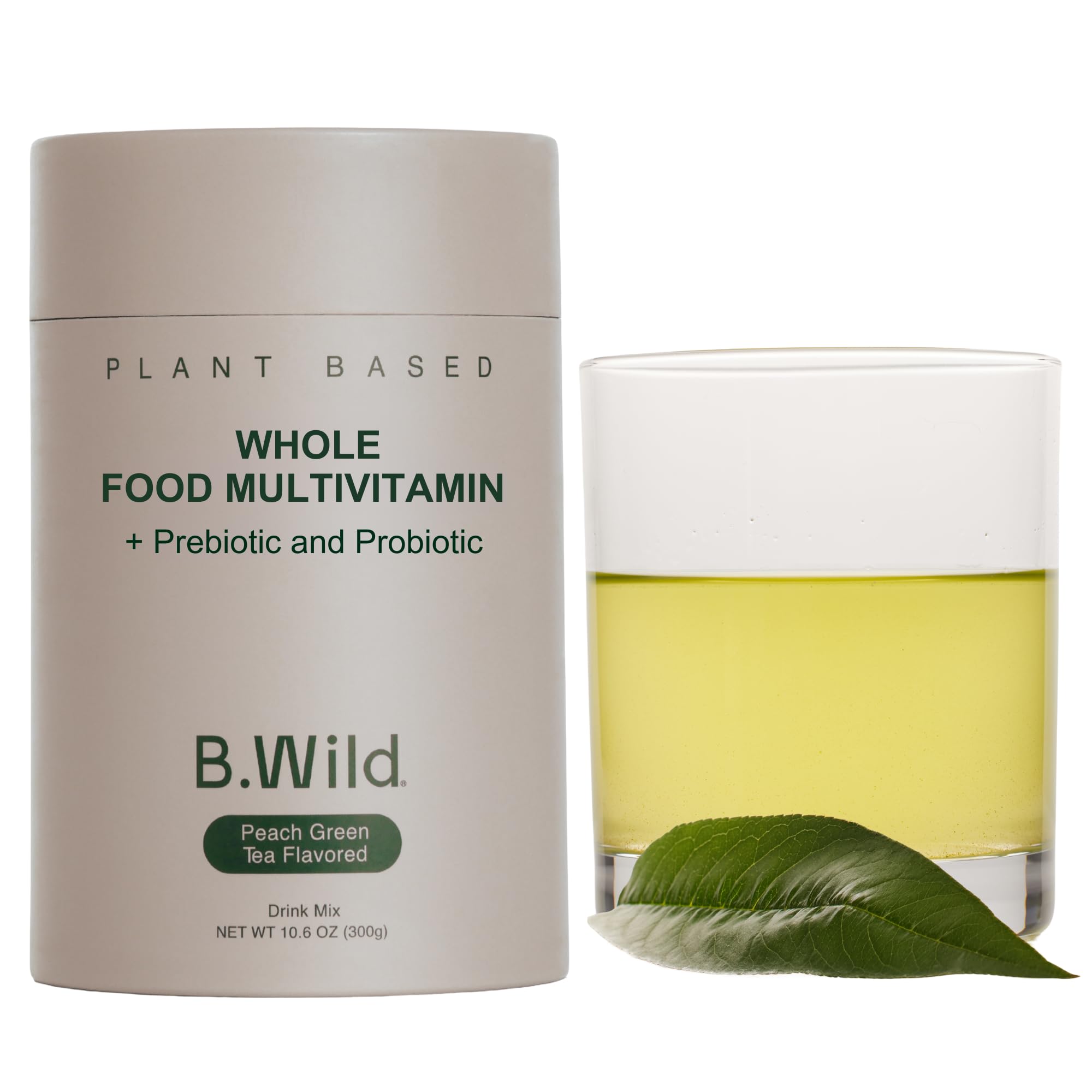 B.WILD Plant-Based Multivitamin Superfood Drink Mix – Refreshing Peach Green Tea with Vitamins, Minerals, Prebiotics & Probiotics for Gut Health & Daily Wellness – 30 Servings – Vegan, Gluten-Free B.WILDAu supplements