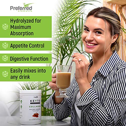Keto Collagen Protein Powder with MCT Oil – Keto and Paleo Friendly Pure Grass Fed Preferred ElementsUS supplements