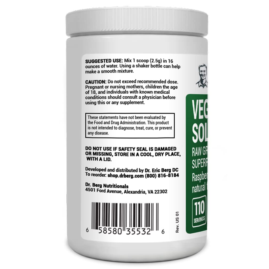 Dr. Berg's (Veggie Solution) Organic Super Greens Powder w/Spirulina - Raw Green Dr. Berg NutritionalsUS supplements