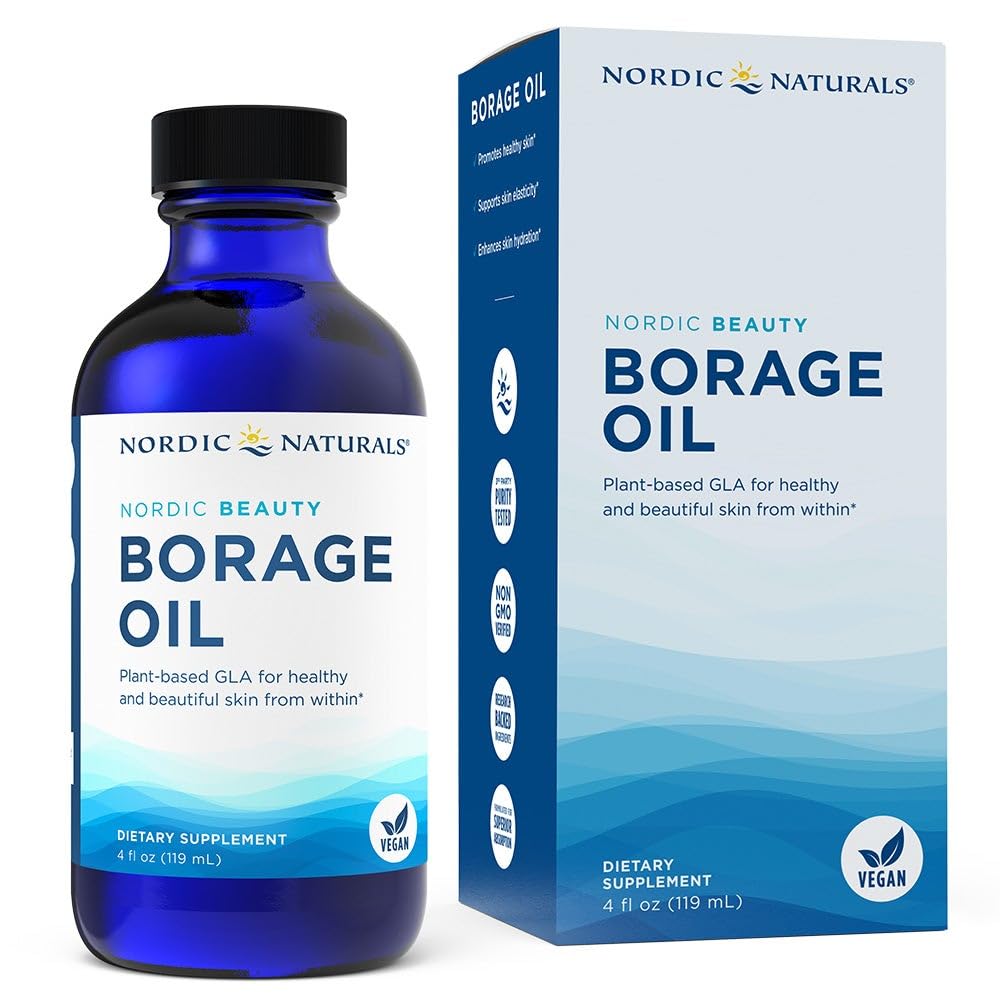 Nordic Naturals Nordic Beauty Borage Oil, Unflavored - 4 Ounces - Borage Seed Oil, Unique Omega-6 for Healthy and Hydrated Skin, 480 Milligrams of GLA - Non-GMO - Vegan, 48 Servings Nordic NaturalsAu supplements