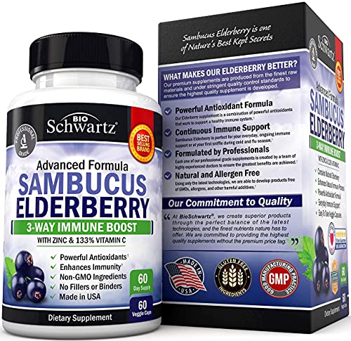 Elderberry with Zinc and Vitamin C for Adults - Immune Support Vitamins BioSchwartzAu supplements