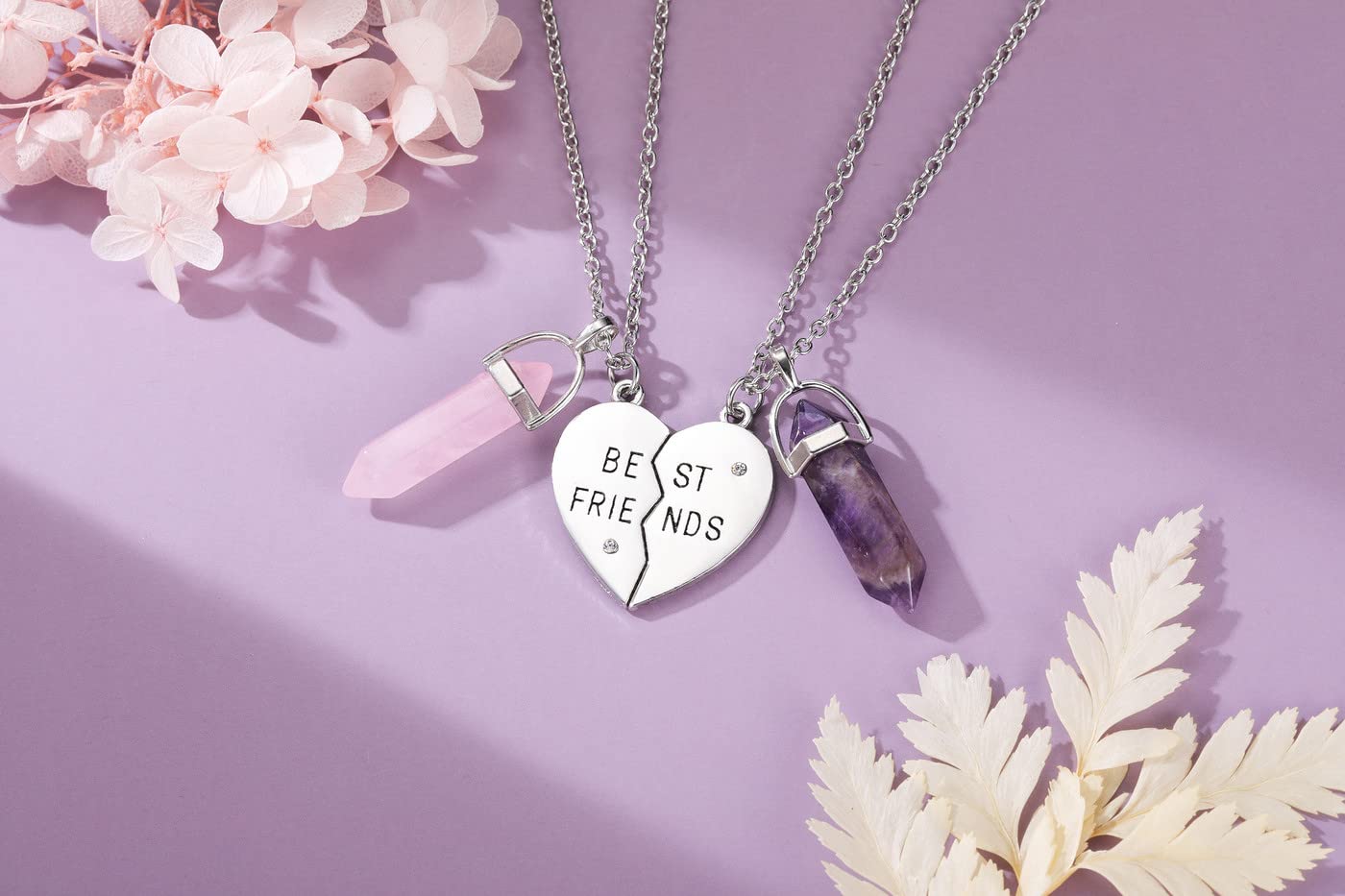 PESOENTH Best Friend Necklace for 2 Girls Gifts- BFF Friendship Necklaces Women Matching PESOENTHAu supplements