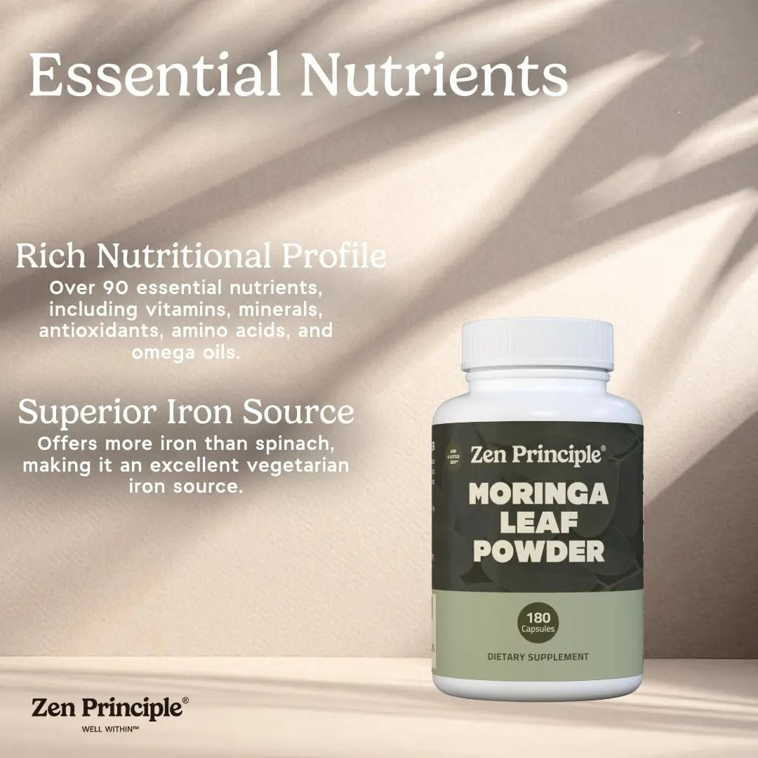 Zen Principle Organic Moringa Oleifera. Ultra-Premium. Provides an All Natural Energy Boost and Multi-Vitamin Zen PrincipleAu supplements