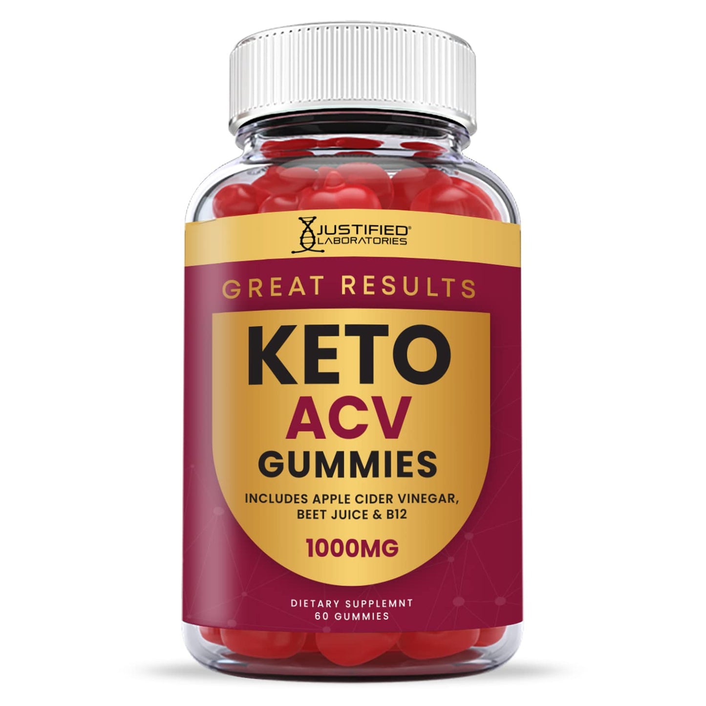 Justified Laboratories Great Results Keto ACV Gummies 1000MG with Pomegranate Juice Justified LaboratoriesUS supplements