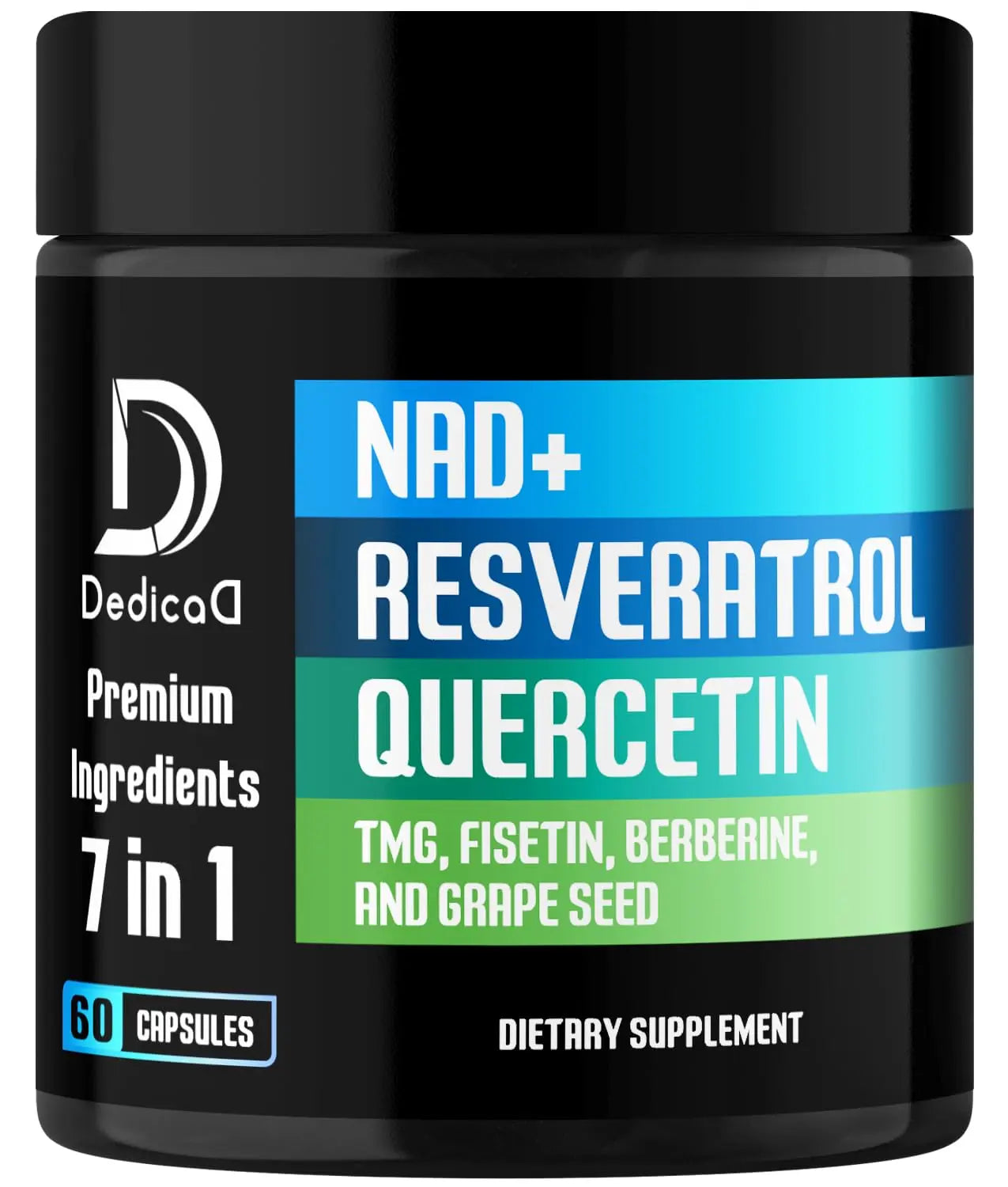 DEDICAD NAD.+ Supplement - Combined to Resveratrol, Quercetin, Berberine, Fisetin, TMG and Grape Seed - 60 Capsules DEDICADAu supplements