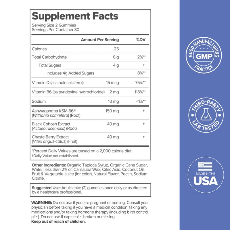 O Positiv MENO Gummies for Menopause, 30 Servings (Pack of 1) - Hormone-Free Supplements for Women with Black Cohosh & Ashwagandha KSM-66 - Helps Alleviate Hot Flashes, Night Sweats, & Mood Swings O PositivAu supplements
