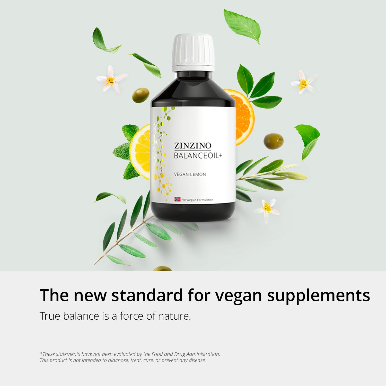 Zinzino - BalanceOil+ Vegan Lemon, Synergistic Blend with Marine Micro-Algae, Olive Oil, Ahiflower Seed Oil, Vegan Vitamin D3-300 ml ZINZINOAu supplements
