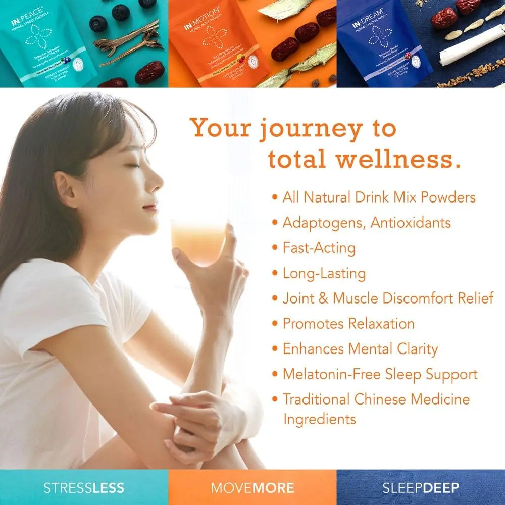 In:TotalWellness IN:Peace Herbal Calming Formula. 20 Serving Pouch, Wild Berry Flavor. 9 Herb Antioxidant + Adaptogen Blend. Clinically Proven Ingredients. Crafted by a Licensed Herbalist INTotalWellnessAu supplements
