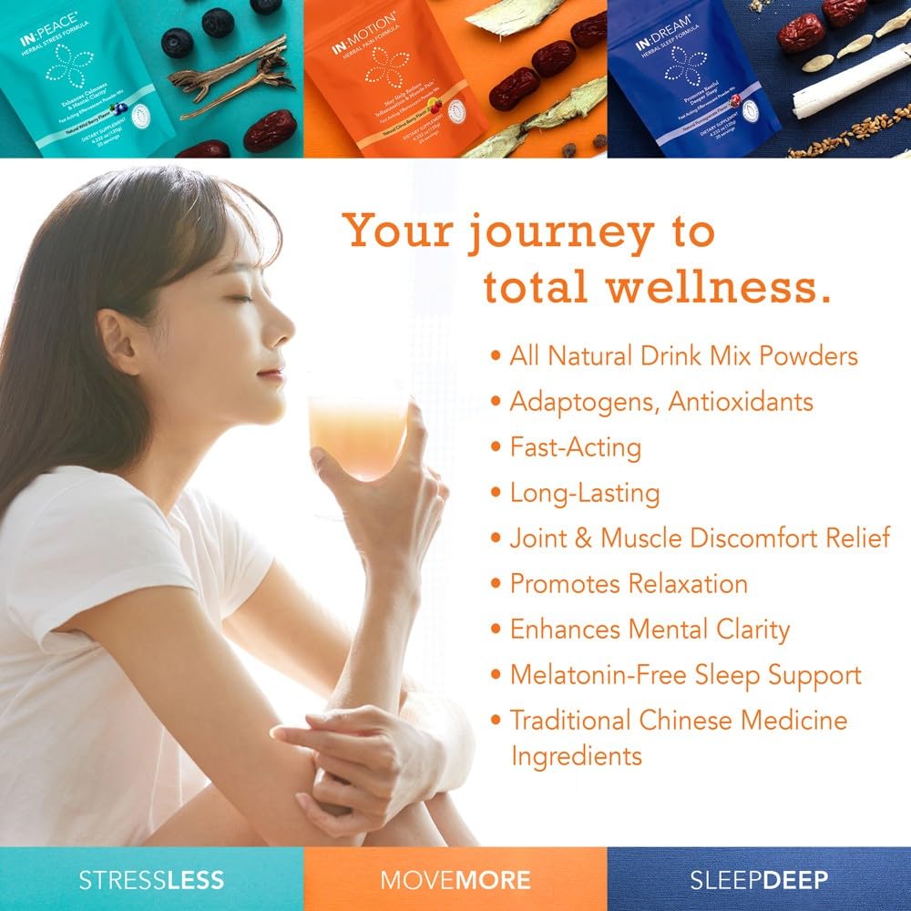 in:TotalWellness - in:Motion Natural Herbal Formula, 20 Serving Pouch, Corydalis, Tumeric, Ginger + 9 More ADAPTOGEN Herbs, Citrus Berry Flavor, 1 Count INTotalWellnessAu supplements