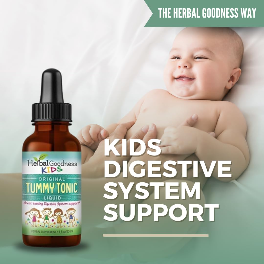 Kids Tummy Support Tonic Liquid Extract, Tasty Digestive System Support Supplement for Kids -1oz - Herbal Goodness Herbal GoodnessAu supplements