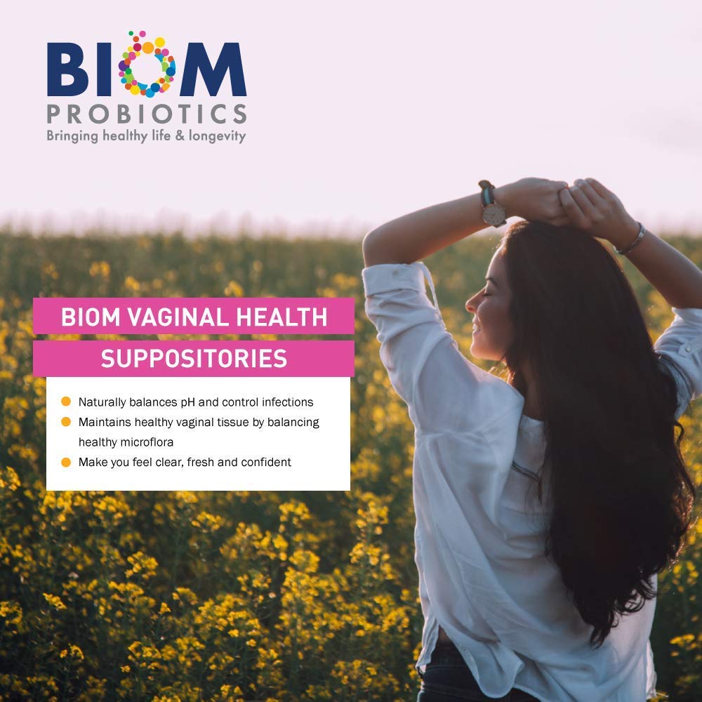 Biom Vaginal Probiotic Suppository: Natural Vaginal pH and Odor Control Regimen; Balance Biom ProbioticsAu supplements