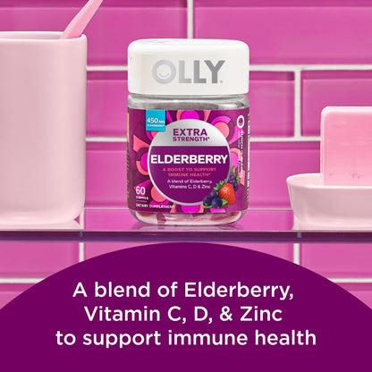 OLLY Extra Strength Elderberry Gummies, Immune Support, 450mg Elderberry, Vitamin C OLLYUS supplements