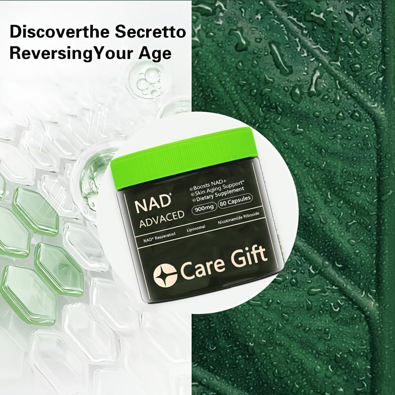 CARE GIFT NAD Supplement, NAD Nicotinamide Riboside Resveratrol 900mg - Liposomal NAD Supplements for Women & Men,NMNH Supplement Alternative for Energy, Focus, Anti-Aging (1 Pack) CARE GIFTAu supplements