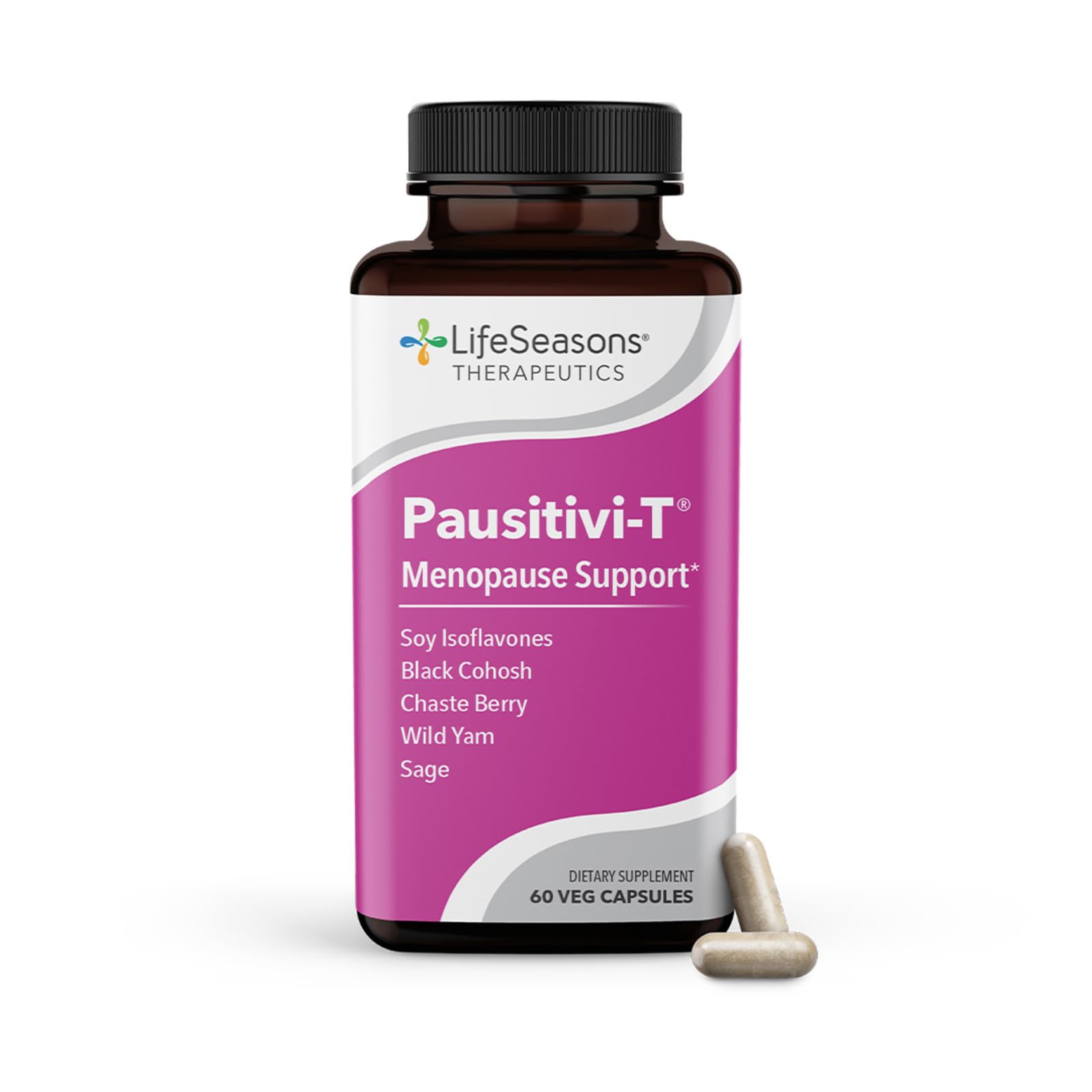Pausitivi-T - Menopause Support Supplement - Powerful Relief for Hot Flashes, Hormone Imbalance & Night Sweats - Nourishes Tissue - Sage, Chasteberry, Soy Isoflavones & Black Cohosh - 60 Capsules LifeSeasonsAu supplements