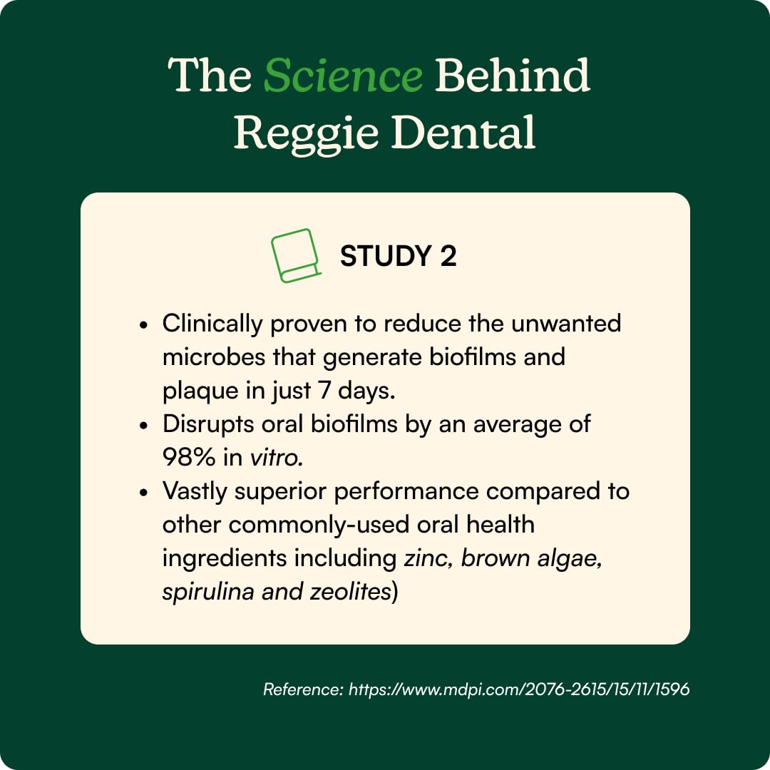 Reggie Dental Powder for Dogs | Reduce Bad Breath in 7 Days, Plaque & Tartar Control | Natural Dog Dental Supplement | Postbiotic Formula with Organic Kelp | Vet-Approved & Made in USA | 60 Servings ReggieAu supplements