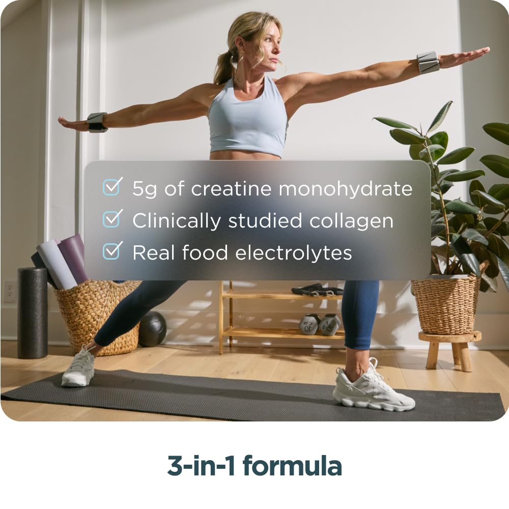 Ancient Nutrition Creatine + Collagen – Muscle Strength, Lean Body Mass, Joint Comfort & Cognitive Support – Includes 5g Creatine Monohydrate for Women + Electrolytes, Lemon, 30 Servings Ancient NutritionAu supplements