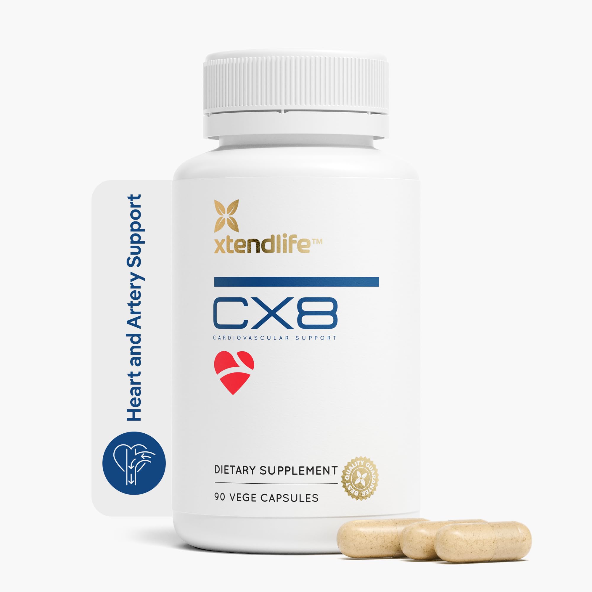 Xtendlife CX8 Heart Health Supplement for Cardiovascular Support, Circulation, and Arterial Health - with Vitamin K2 MK7, D3, Tocotrienols, and Sea Buckthorn-30 Day Supply XtendlifeAu supplements