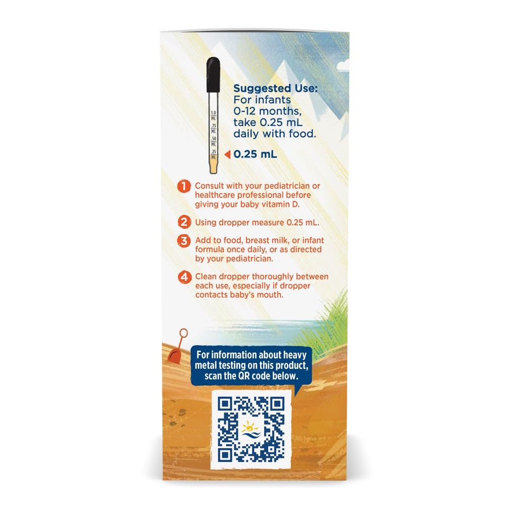 Nordic Naturals Baby’s Vitamin D3, Unflavored - 0.76 oz - 400 IU Vitamin D3 - Healthy Bones, Immune System Support, Normal Sleep Rhythms - Non-GMO, Certified Vegetarian - 90 Servings Nordic NaturalsAu supplements