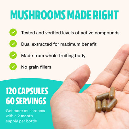 FreshCap Ultimate Mushroom Complex - Lions Mane, Reishi, Cordyceps, Chaga, Turkey Tail FreshCap MushroomsUS supplements
