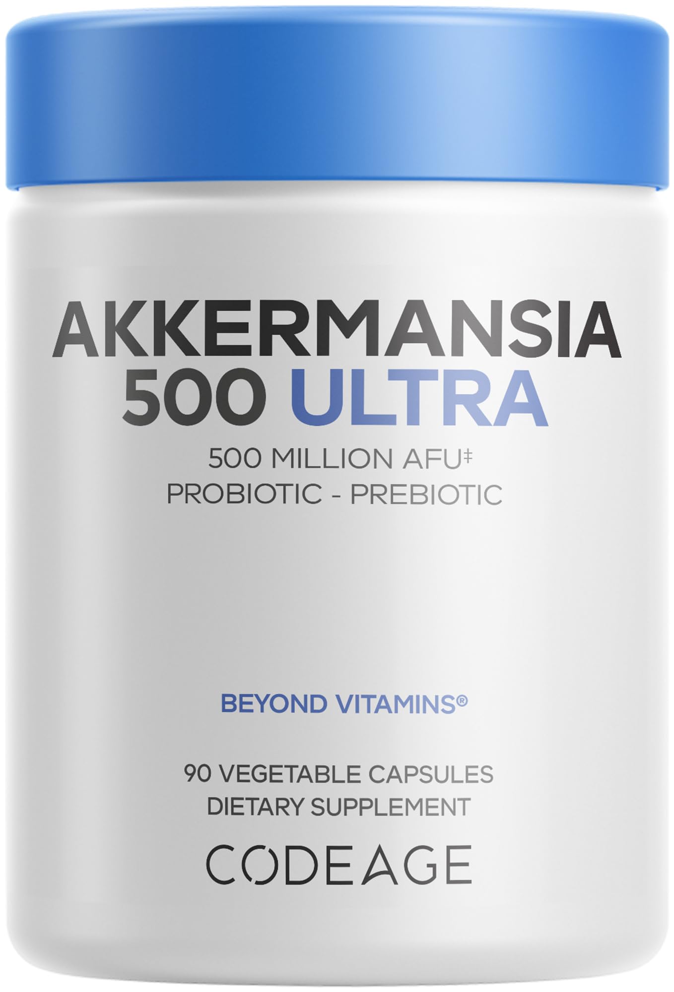 Codeage Akkermansia Muciniphila Probiotic Ultra - High-Potency 500M AFUs Akkermansia Probiotic Supplement - Enhanced Daily Probiotic & Prebiotic, Chicory Inulin - 3-Month Supply - 90 Capsules CodeageAu supplements