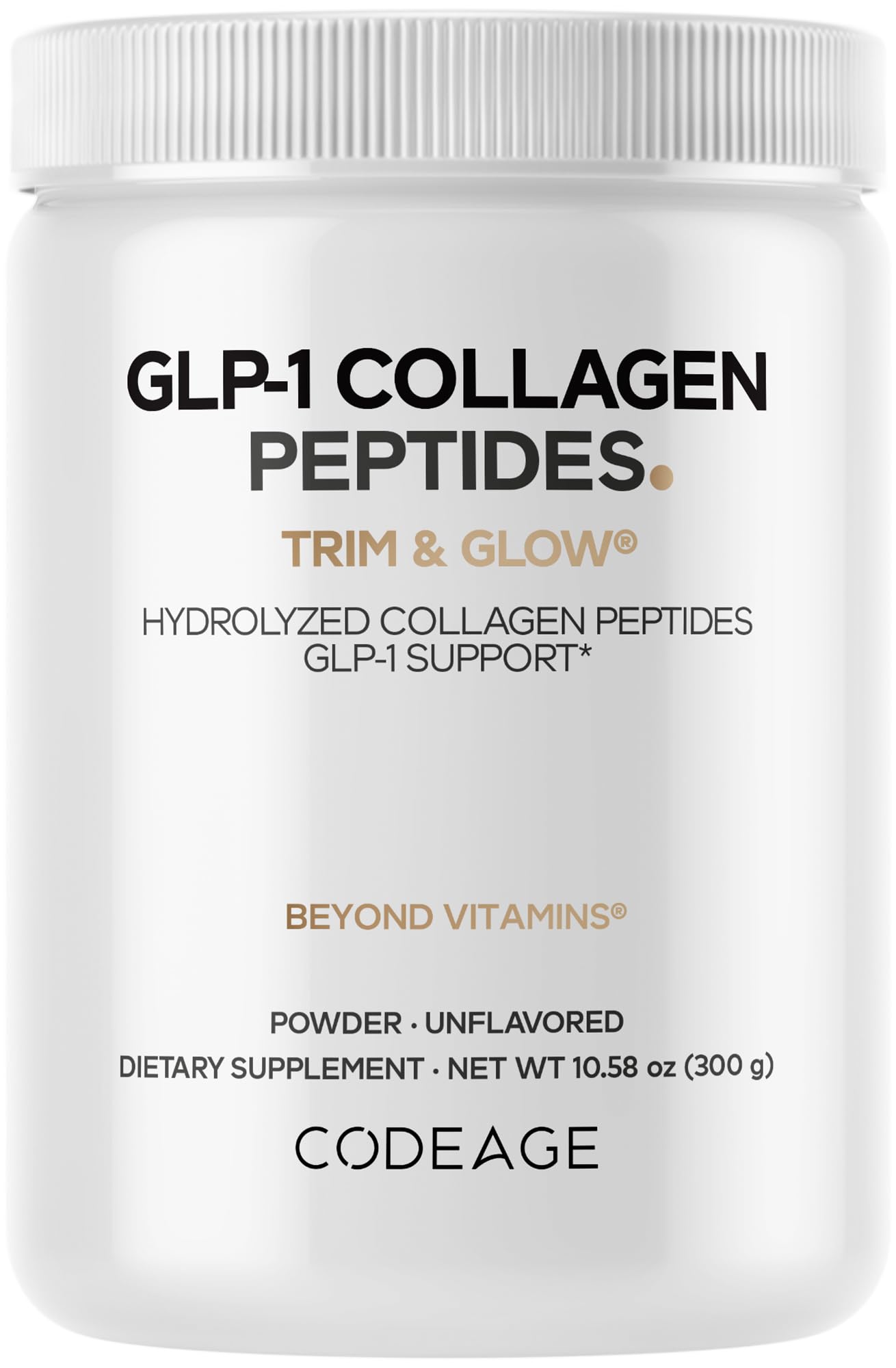 Codeage GLP-1 Collagen Powder Supplement - Nextida GC Collagen Peptides - GLP 1 Support - Hydrolyzed, Grass-Fed, Type I & III, Unflavored - Non-GMO, Gluten-Free, Dairy-Free - 10.58 Oz CodeageAu supplements