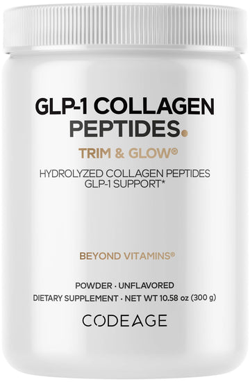 Codeage GLP-1 Collagen Powder Supplement - Nextida GC Collagen Peptides - GLP 1 Support - Hydrolyzed, Grass-Fed, Type I & III, Unflavored - Non-GMO, Gluten-Free, Dairy-Free - 10.58 Oz CodeageAu supplements