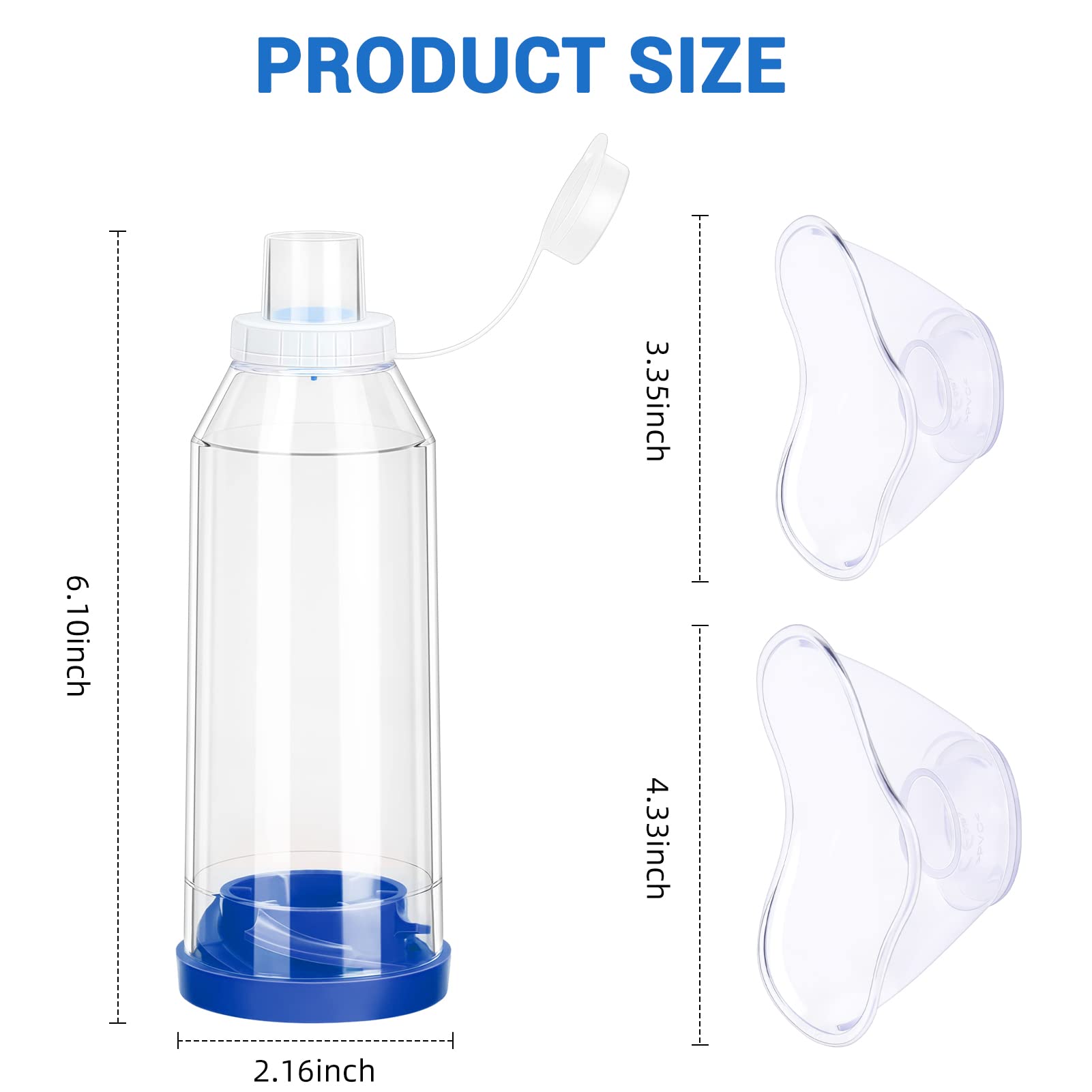 Fivepropy Handheld Spacer for Kids and Adults Includes Child Mask & Adult Blue FivepropyUS supplements
