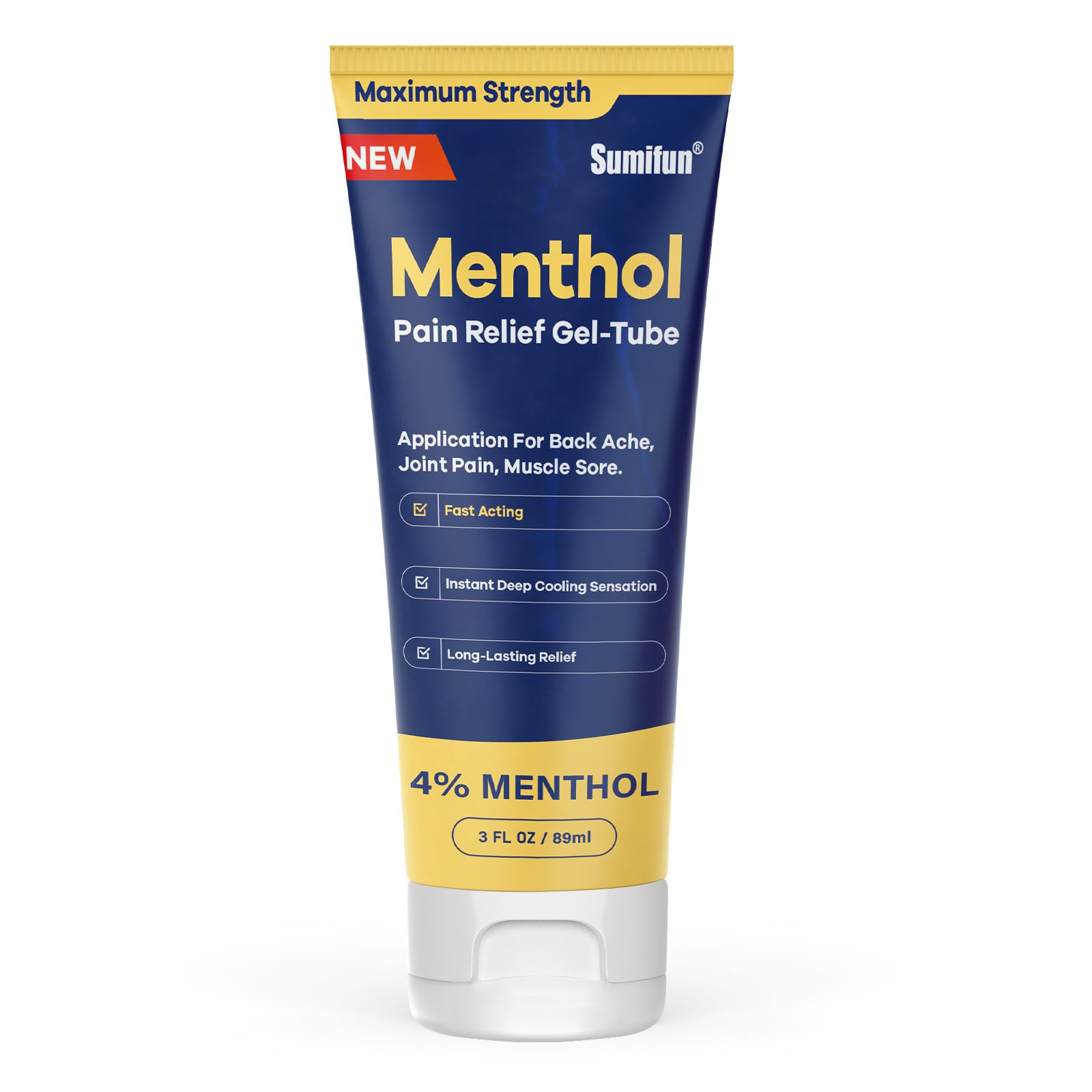 Sumifun Menthol Pain Relief Gel-Tube-3 FL OZ Tube (Pack of 1)- for Knee & Lower Back Pain Relief, Sore Muscle Relief, Neck Pain Relief, Shoulder Pain Relief SumifunAu supplements