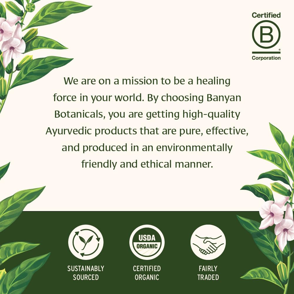 Banyan Botanicals Organic Tranquil Mind – Nervous System Support & Physical Relaxation Supplement – with Skullcap, Passionflower & Gotu Kola – Non-Drowsy Systemic Grounding – 90 Tablets – USDA Organic Banyan BotanicalsAu supplements
