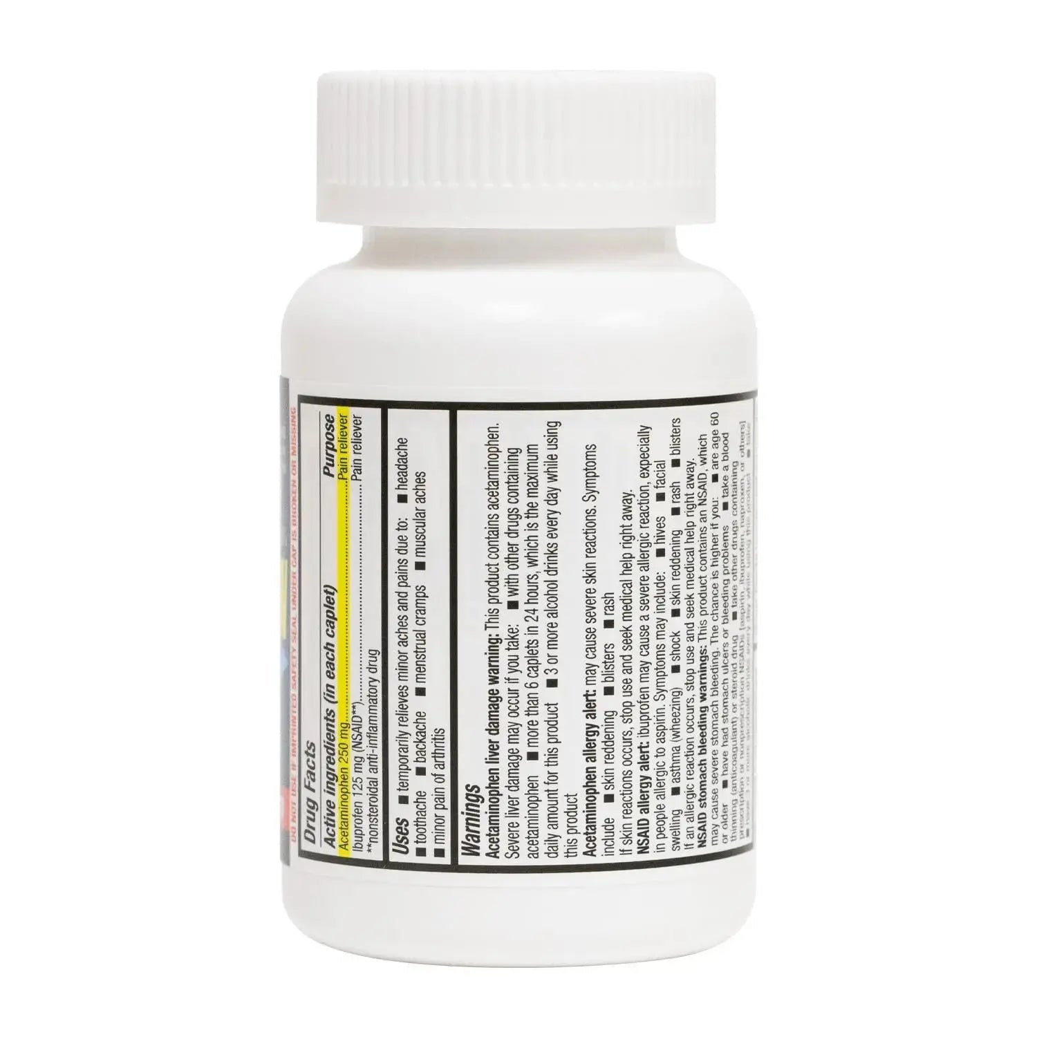 HealthA2Z® Dual Action Pain Relief | Acetaminophen 250mg & Ibuprofen (NSAID) 125mg | Contains Two Medicines | Relief from Headache, Fever & Backache (150 Caplets) HealthA2ZAu supplements