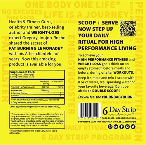 Fat Burning Lemonade Stimulant Free Weight Loss and Energy Drink Mix for Women & Men One Body One LifeAu supplements