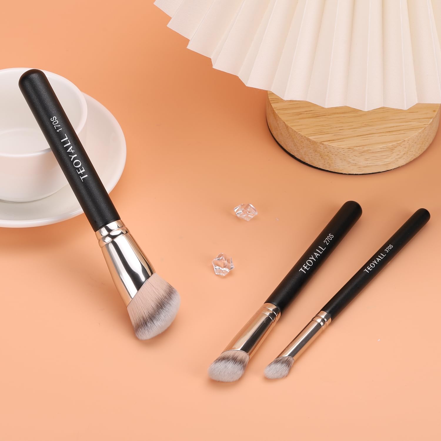 TEOYALL Foundation Contour Conceal Brush Set, 3PCS Angled Synthetic Kabuki Brush for Blending Setting Buffing with Liquid, Cream and Powder Cosmetic (170S/270S/370S) TEOYALLAu supplements