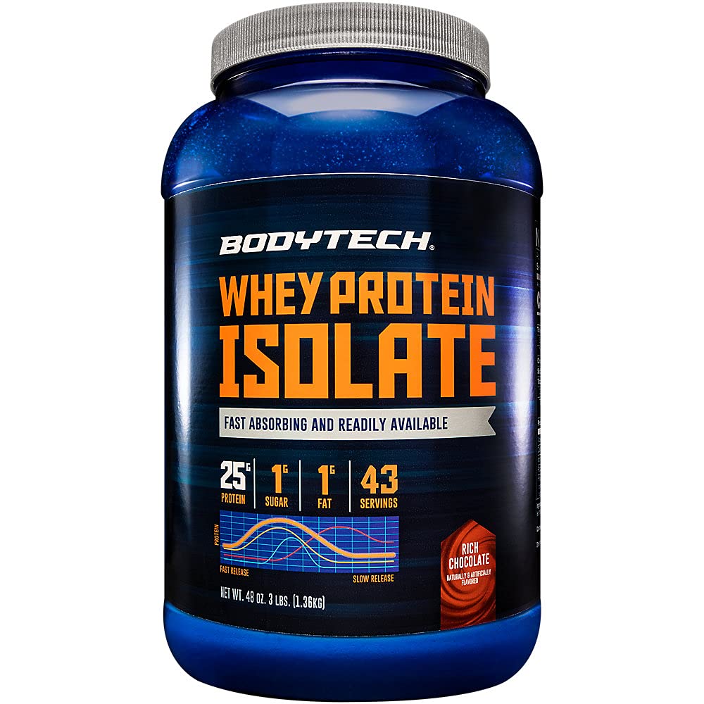 BODYTECH Whey Protein Isolate Powder - Rich Chocolate (3 lbs./43 Servings) BODYTECHUS supplements