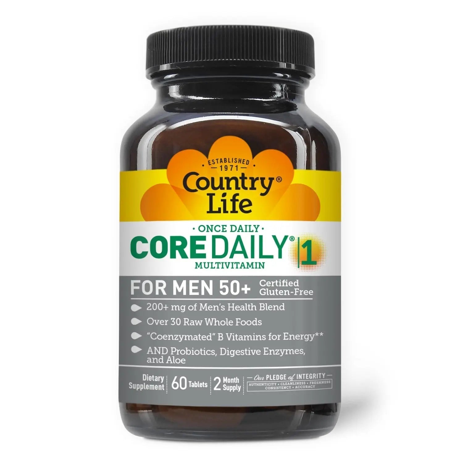 Country Life CORE Daily-1 Multivitamin for Men 50+ - Gluten-Free, Energy Support with Coenzymated B Vitamins Country LifeAu supplements
