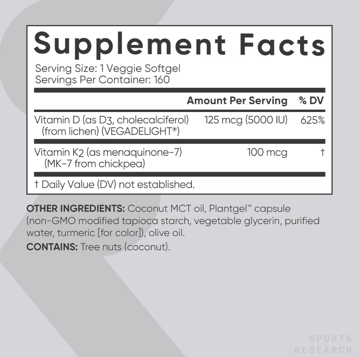 (Pack of 1) 160 Vegan Certified, Non GMO Liquid Softgels rozzunSports Research Vitamin Rozzun Creative VisionUS supplements