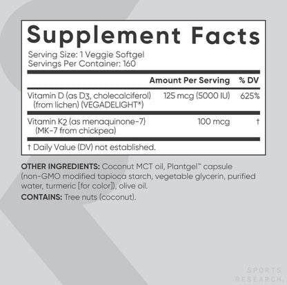 (Pack of 1) 160 Vegan Certified, Non GMO Liquid Softgels rozzunSports Research Vitamin Rozzun Creative VisionUS supplements