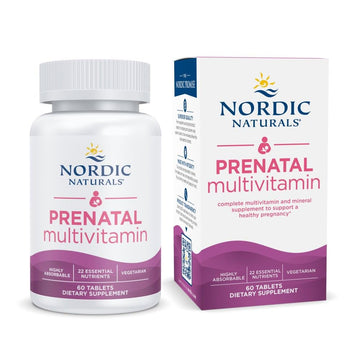 Nordic Naturals Prenatal Multivitamin for Women - Daily Vegetarian Prenatal Vitamins - 22 Essential Nutrients, Including B6, Folate, and Iron - 60 Tablets - 30 Servings Nordic NaturalsAu supplements