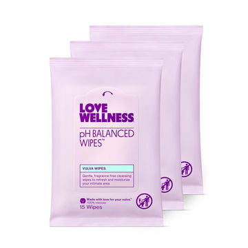 Love Wellness pH Balancing Wipes for Women | Fragrance-Free | Vulva Cleanser for Balanced pH, Intimate Health & Hygiene | Non-Irritating with Aloe Vera for Sensitive Skin | Travel Size | 3-Pack Love WellnessUS supplements