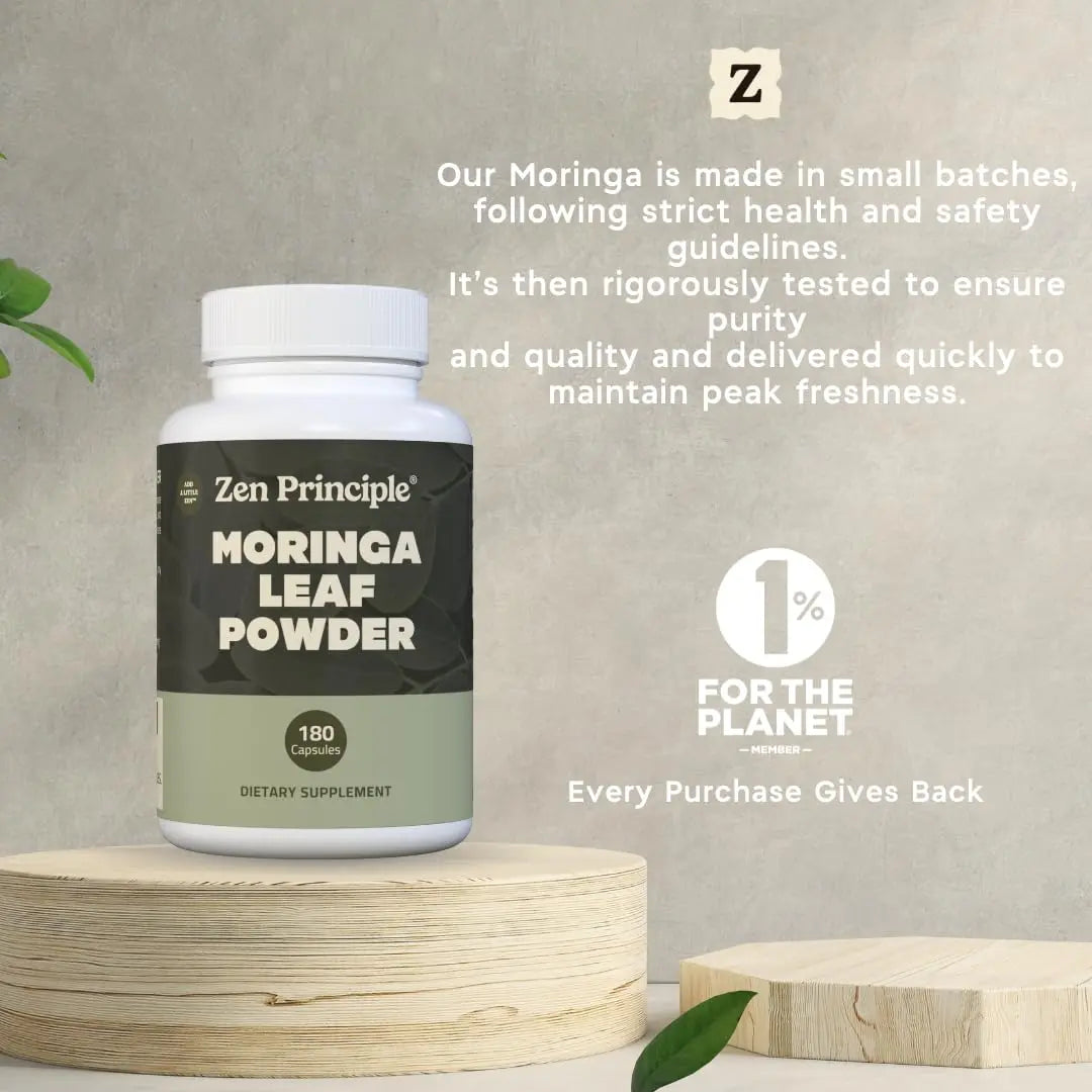Zen Principle Organic Moringa Oleifera. Ultra-Premium. Provides an All Natural Energy Boost and Multi-Vitamin Zen PrincipleAu supplements