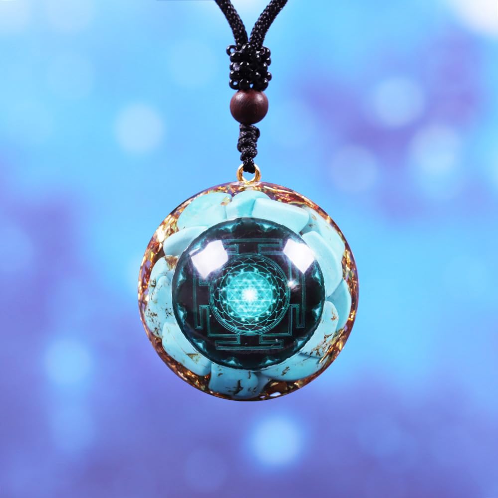 Day Day Up Turquoise Orgonite Pendant Healing Crystal jewelry Orgone Yoga Necklace Reiki Spiritual Day Day UpAu supplements